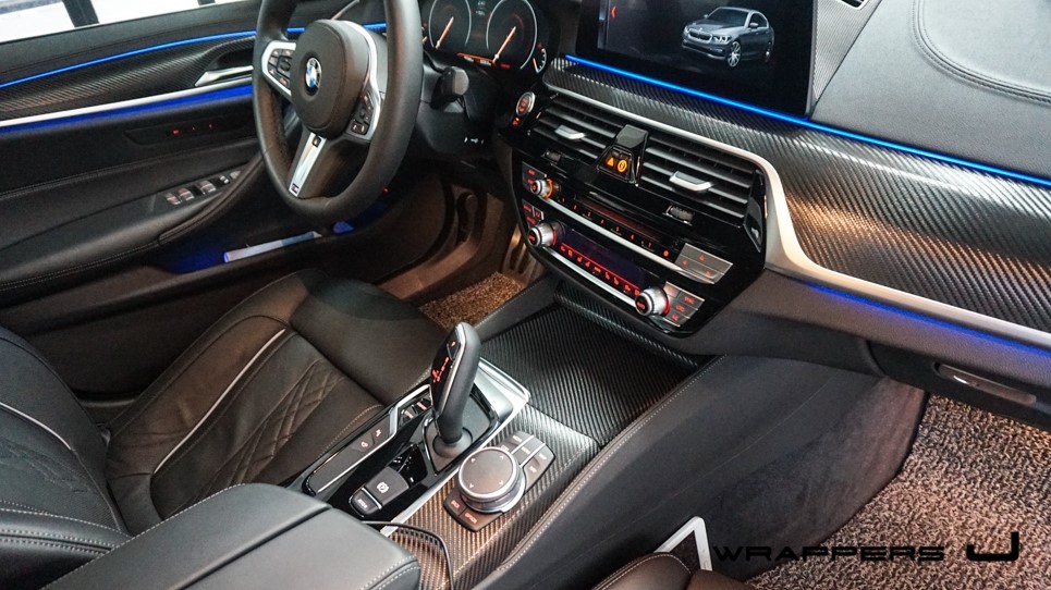 BMW 5시리즈 실내랩핑 실내카본랩핑 서울 자동차실내랩핑