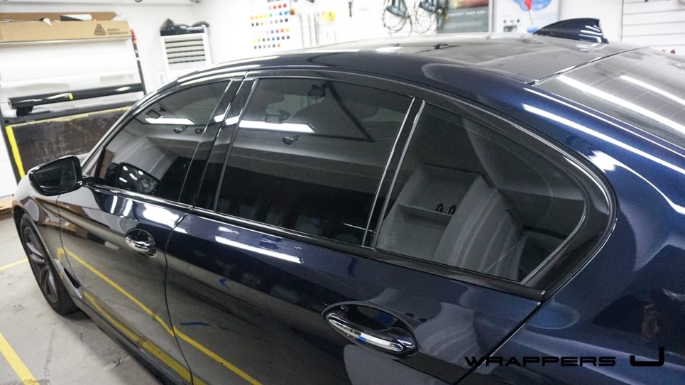 bmw 5시리즈 크롬몰딩랩핑 윈도우크롬몰딩랩핑 윈도우몰딩 창문몰딩 랩핑